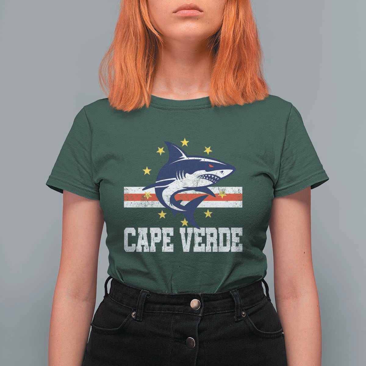 Vintage Cape Verde Shark Cabo Verdean Roots T Shirt For Women