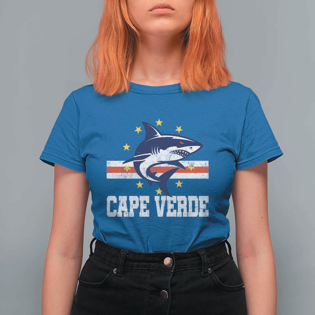 Vintage Cape Verde Shark Cabo Verdean Roots T Shirt For Women