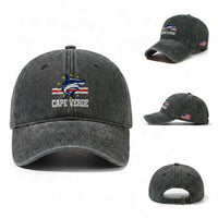 Vintage Cape Verde Shark Cabo Verdean Roots Washed Cotton Baseball Cap