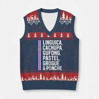 Cape Verde Cuisine V-Neck Knit Sweater Vest Linguica Cachupa Gufong Cabo Verde Heritage