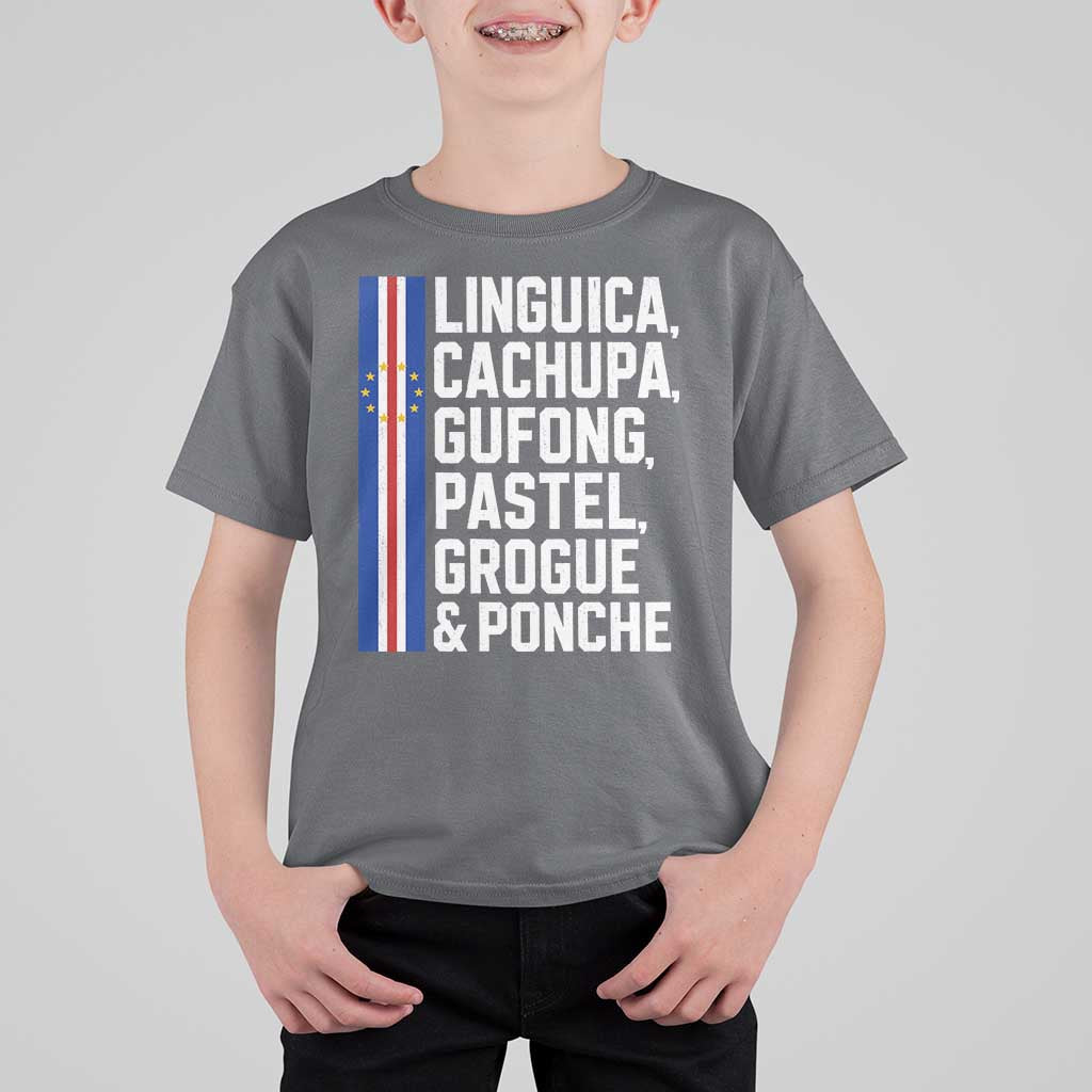Cape Verde Cuisine T Shirt For Kid Linguica Cachupa Gufong Cabo Verde Heritage