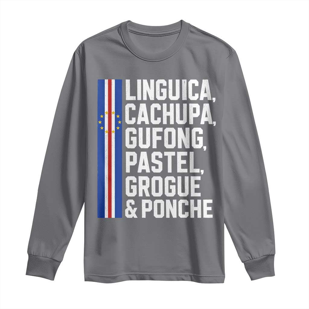 Cape Verde Cuisine Long Sleeve Shirt Linguica Cachupa Gufong Cabo Verde Heritage