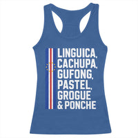 Cape Verde Cuisine Racerback Tank Top Linguica Cachupa Gufong Cabo Verde Heritage