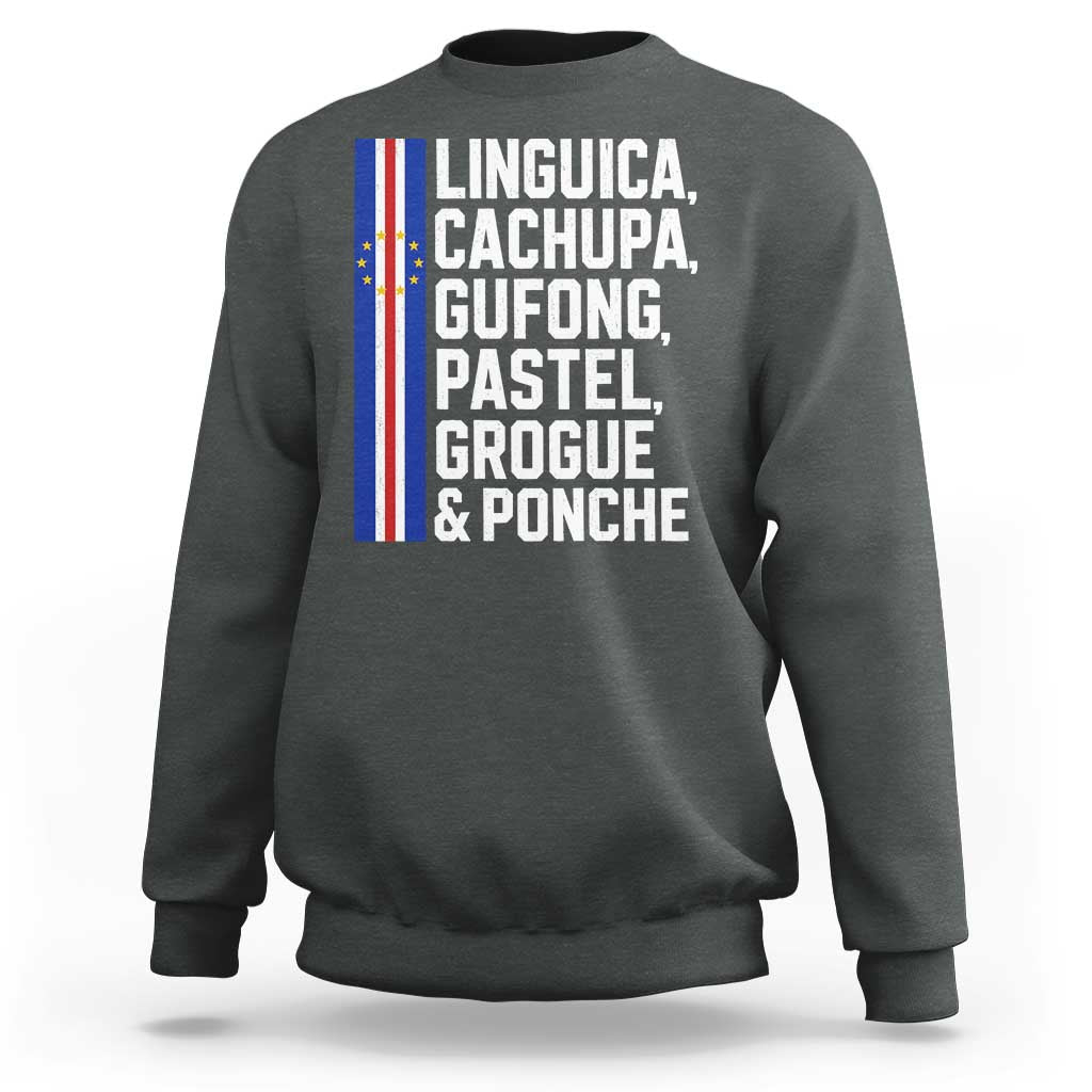 Cape Verde Cuisine Sweatshirt Linguica Cachupa Gufong Cabo Verde Heritage