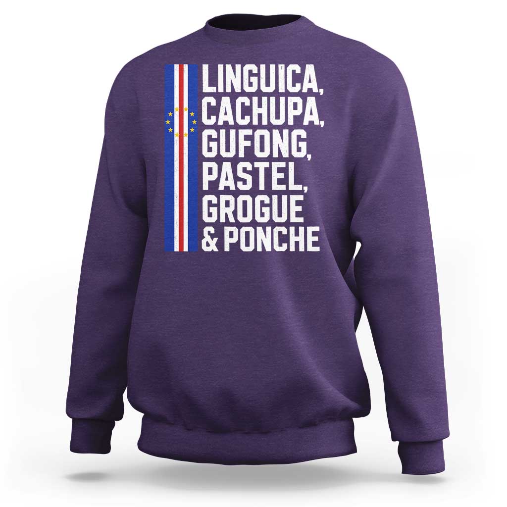 Cape Verde Cuisine Sweatshirt Linguica Cachupa Gufong Cabo Verde Heritage