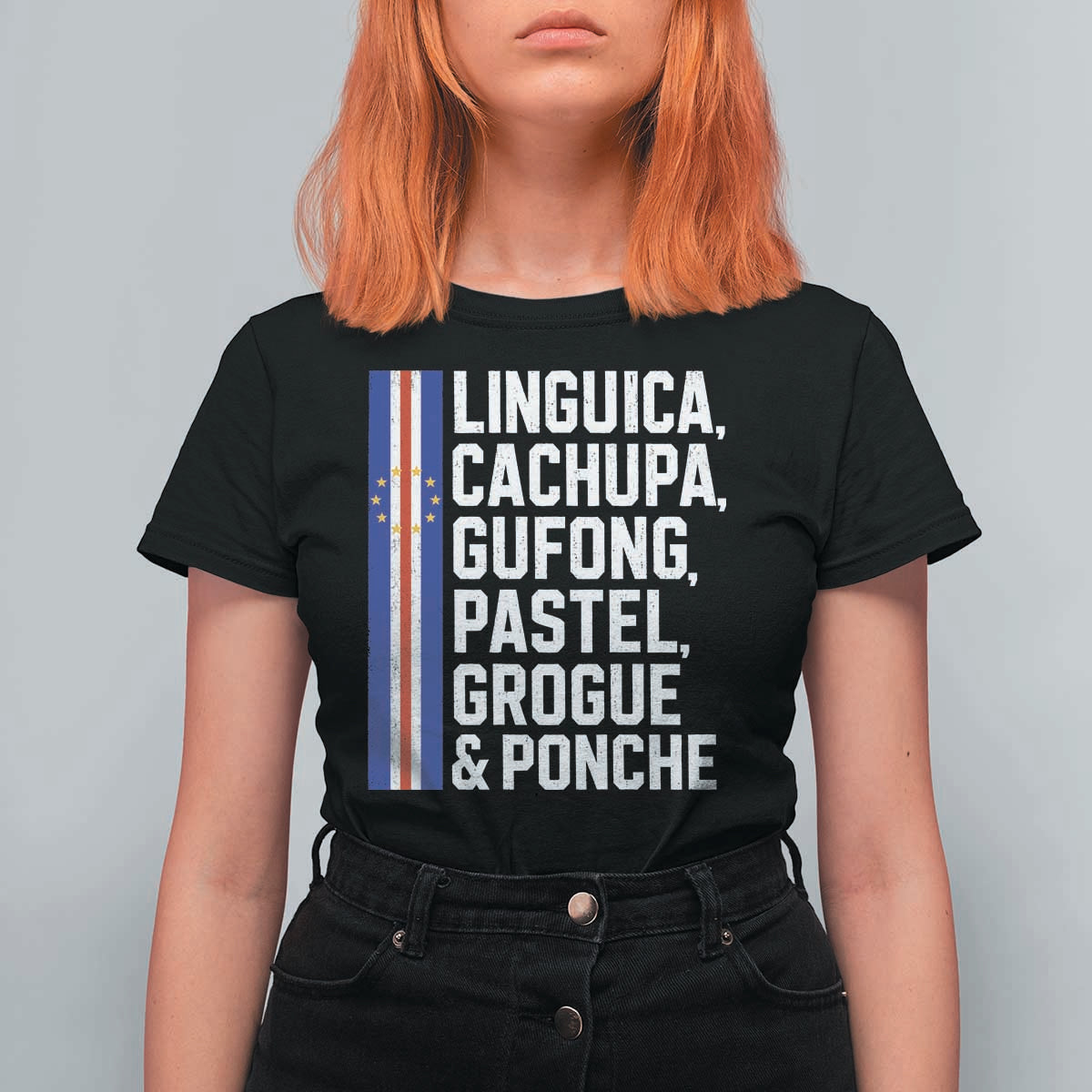 Cape Verde Cuisine T Shirt For Women Linguica Cachupa Gufong Cabo Verde Heritage