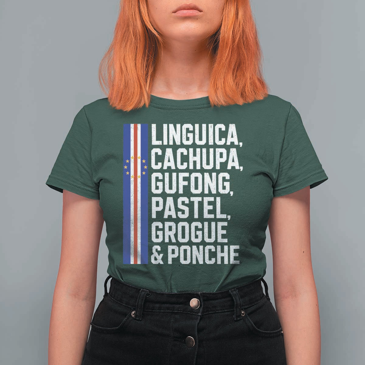 Cape Verde Cuisine T Shirt For Women Linguica Cachupa Gufong Cabo Verde Heritage