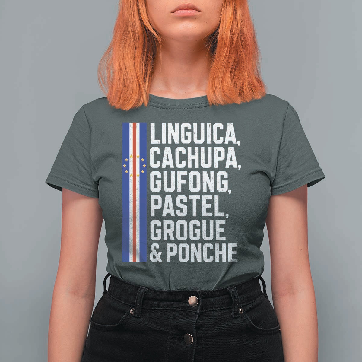 Cape Verde Cuisine T Shirt For Women Linguica Cachupa Gufong Cabo Verde Heritage