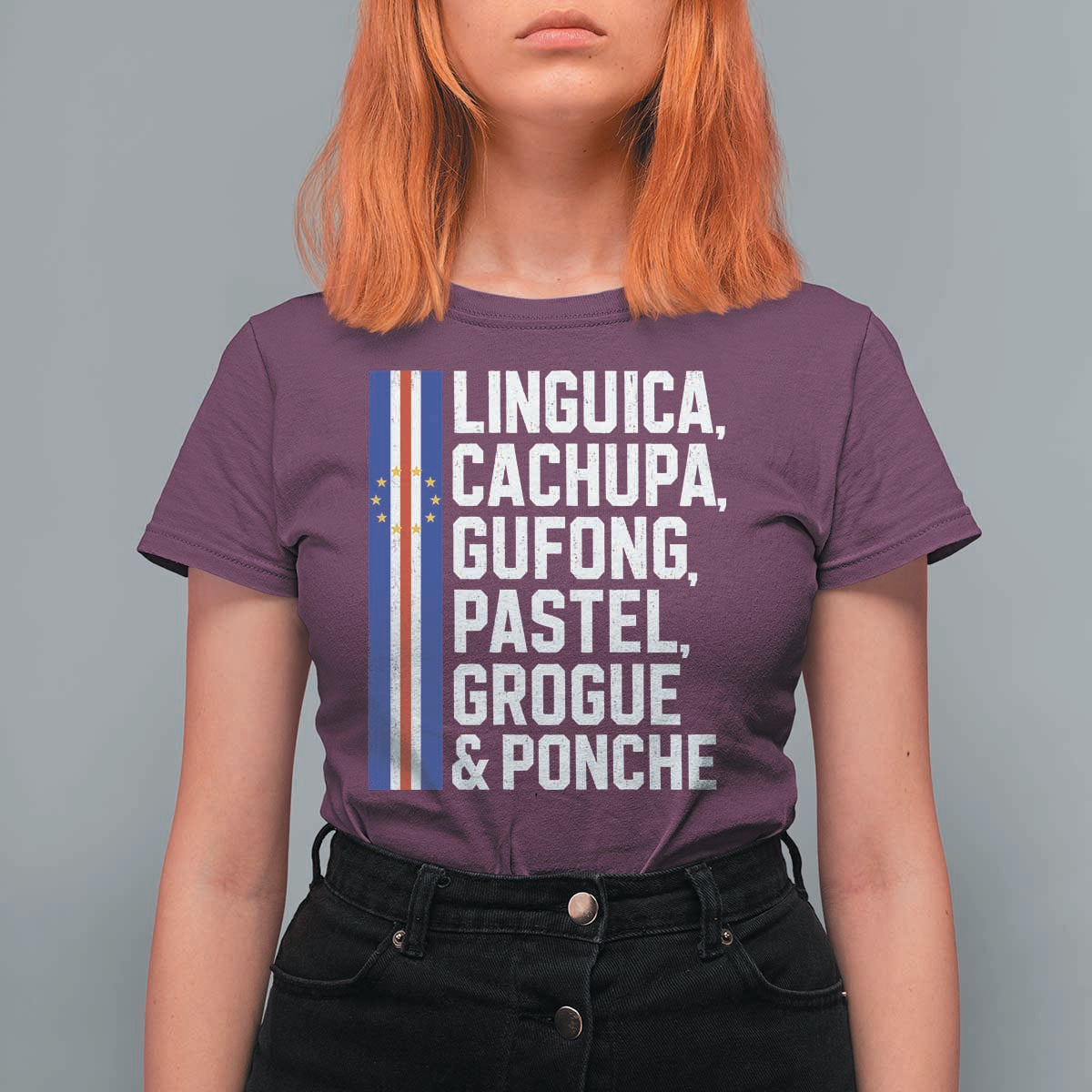 Cape Verde Cuisine T Shirt For Women Linguica Cachupa Gufong Cabo Verde Heritage