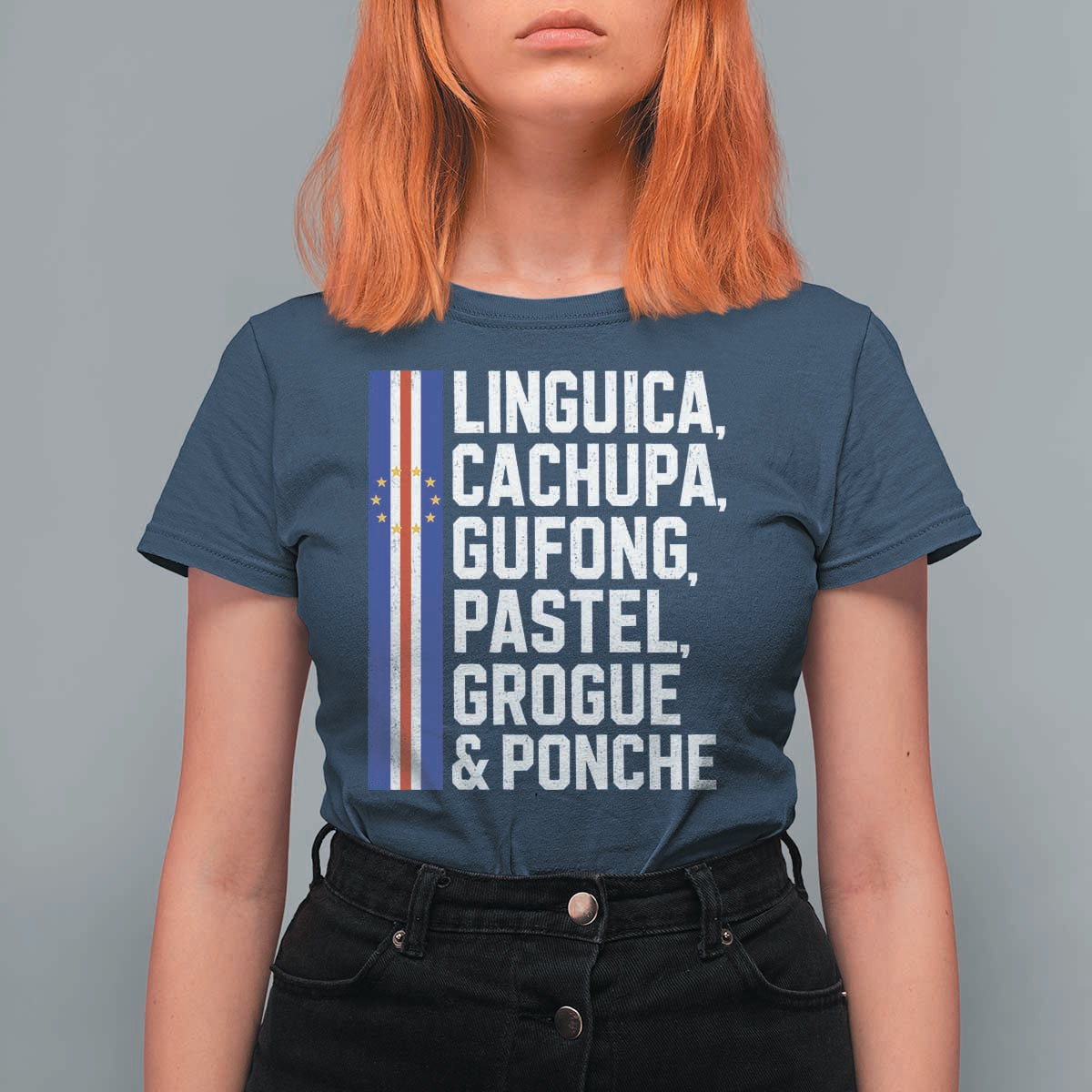 Cape Verde Cuisine T Shirt For Women Linguica Cachupa Gufong Cabo Verde Heritage