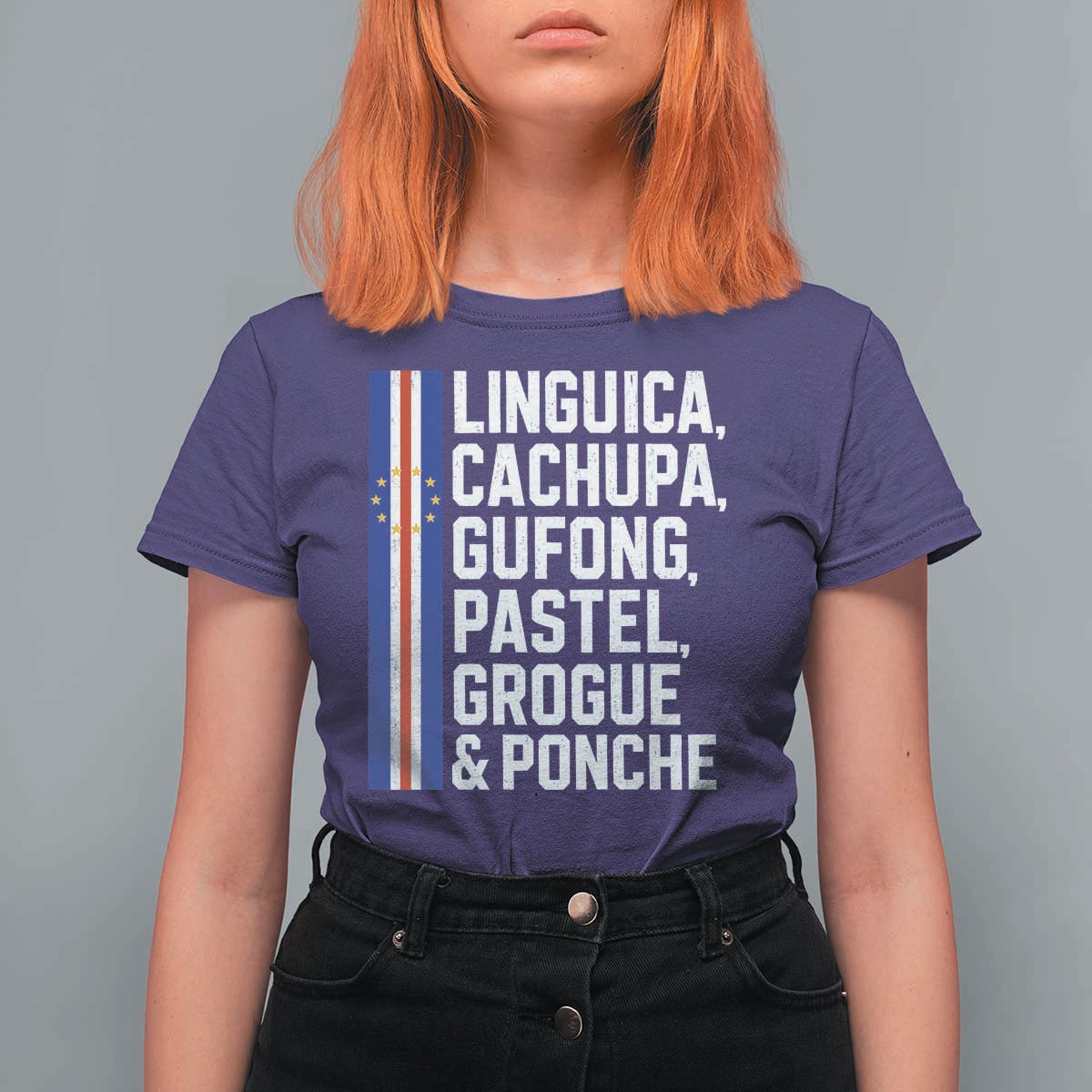 Cape Verde Cuisine T Shirt For Women Linguica Cachupa Gufong Cabo Verde Heritage