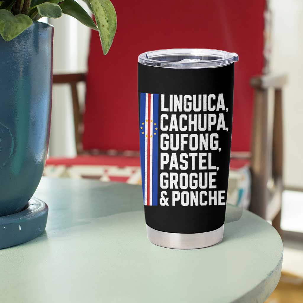 Cape Verde Cuisine Tumbler Cup Linguica Cachupa Gufong Cabo Verde Heritage