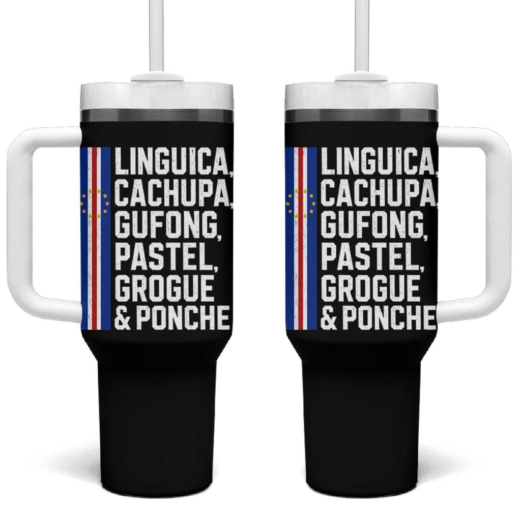 Cape Verde Cuisine Tumbler With Handle Linguica Cachupa Gufong Cabo Verde Heritage