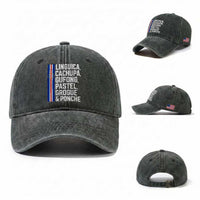 Cape Verde Cuisine Washed Cotton Baseball Cap Linguica Cachupa Gufong Cabo Verde Heritage