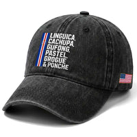 Cape Verde Cuisine Washed Cotton Baseball Cap Linguica Cachupa Gufong Cabo Verde Heritage