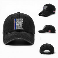 Cape Verde Cuisine Washed Cotton Baseball Cap Linguica Cachupa Gufong Cabo Verde Heritage