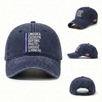 Cape Verde Cuisine Washed Cotton Baseball Cap Linguica Cachupa Gufong Cabo Verde Heritage