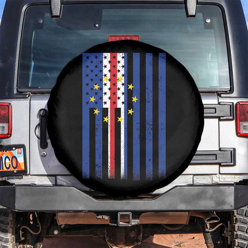 Half Cape Verdean Half American Spare Tire Cover Cabo Verdean Roots Vintage Cape Verde Flag