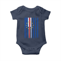 Half Cape Verdean Half American Baby Onesie Cabo Verdean Roots Vintage Cape Verde Flag