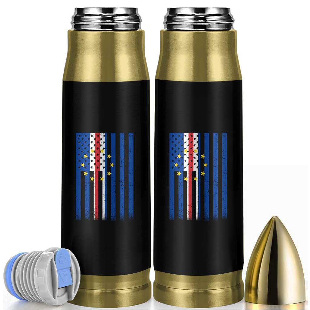 Half Cape Verdean Half American Bullet Tumbler Cabo Verdean Roots Vintage Cape Verde Flag