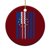 Half Cape Verdean Half American Ceramic Ornament Cabo Verdean Roots Vintage Cape Verde Flag