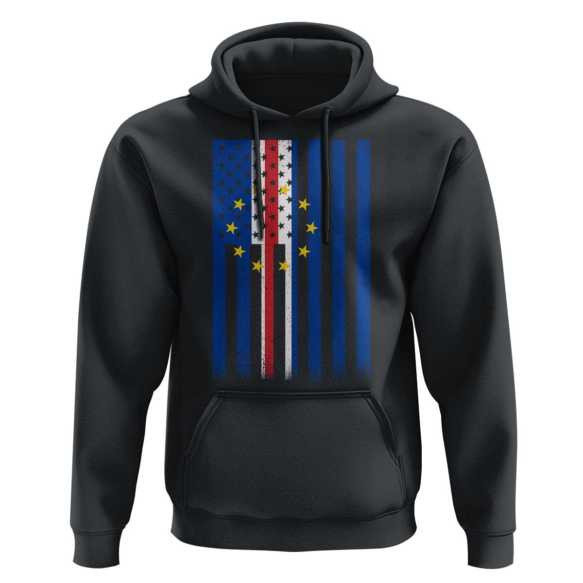 Half Cape Verdean Half American Hoodie Cabo Verdean Roots Vintage Cape Verde Flag