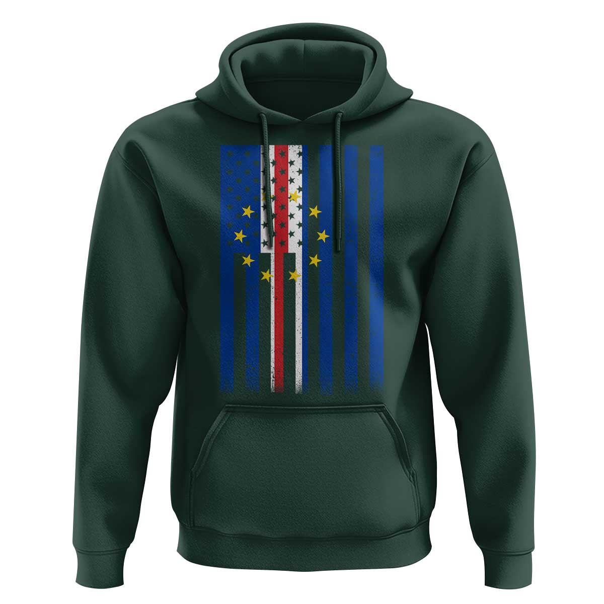 Half Cape Verdean Half American Hoodie Cabo Verdean Roots Vintage Cape Verde Flag
