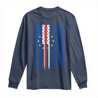 Half Cape Verdean Half American Long Sleeve Shirt Cabo Verdean Roots Vintage Cape Verde Flag