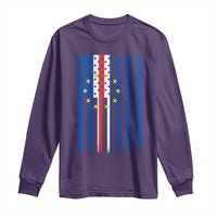 Half Cape Verdean Half American Long Sleeve Shirt Cabo Verdean Roots Vintage Cape Verde Flag