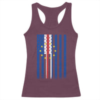 Half Cape Verdean Half American Racerback Tank Top Cabo Verdean Roots Vintage Cape Verde Flag