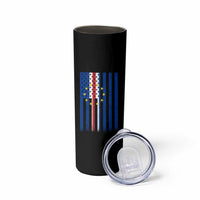 Half Cape Verdean Half American Skinny Tumbler Cabo Verdean Roots Vintage Cape Verde Flag