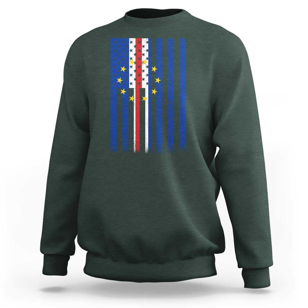 Half Cape Verdean Half American Sweatshirt Cabo Verdean Roots Vintage Cape Verde Flag