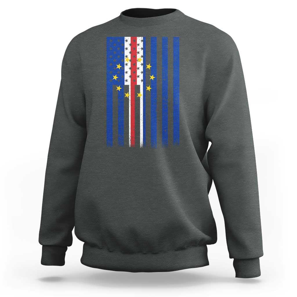 Half Cape Verdean Half American Sweatshirt Cabo Verdean Roots Vintage Cape Verde Flag