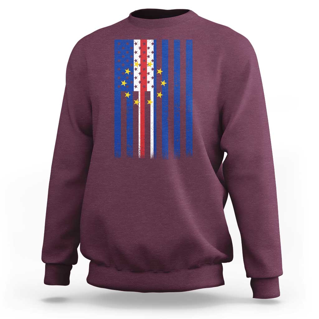 Half Cape Verdean Half American Sweatshirt Cabo Verdean Roots Vintage Cape Verde Flag