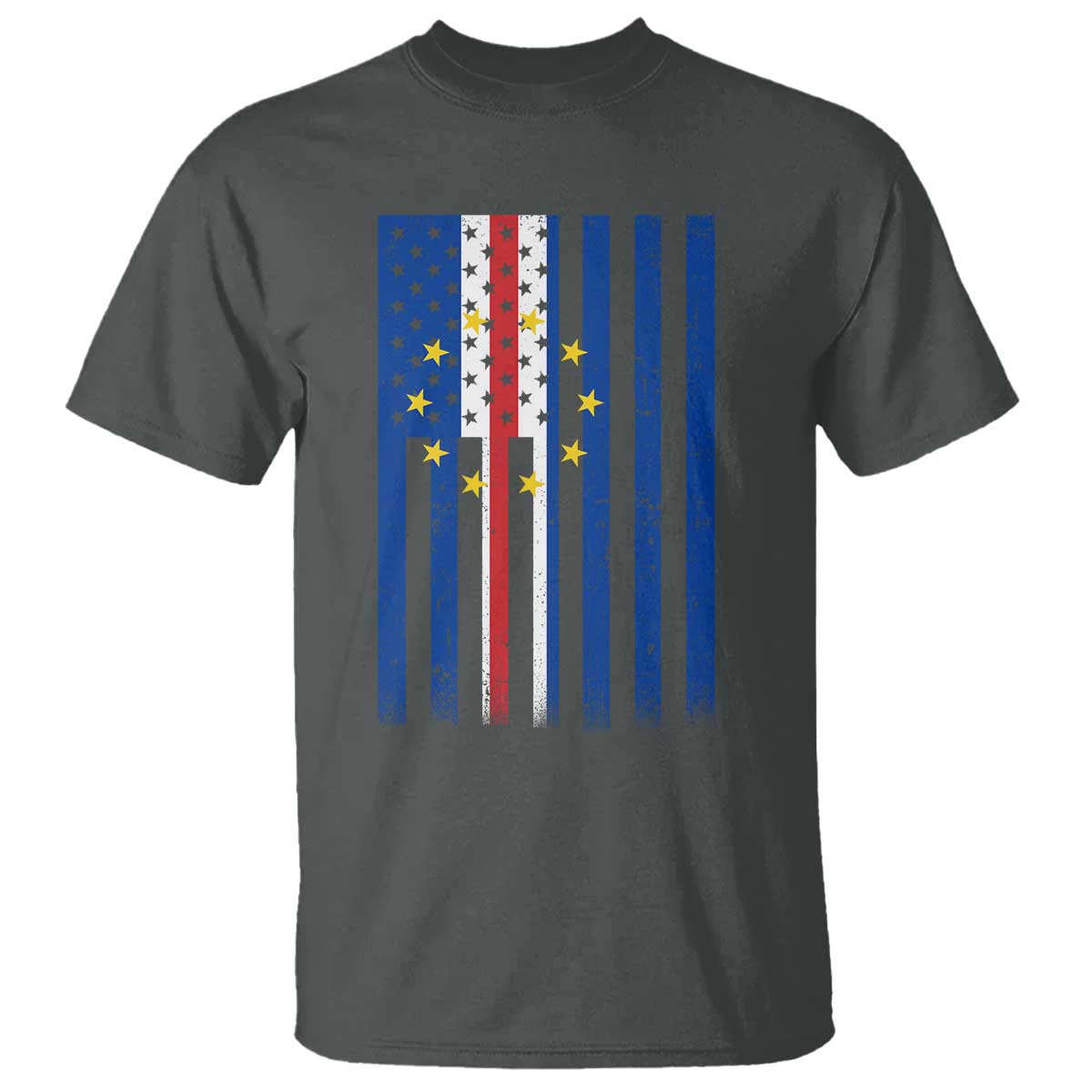 Half Cape Verdean Half American T Shirt Cabo Verdean Roots Vintage Cape Verde Flag