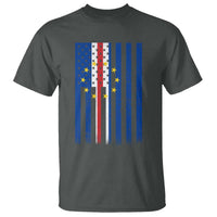 Half Cape Verdean Half American T Shirt Cabo Verdean Roots Vintage Cape Verde Flag