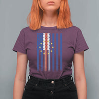 Half Cape Verdean Half American T Shirt For Women Cabo Verdean Roots Vintage Cape Verde Flag