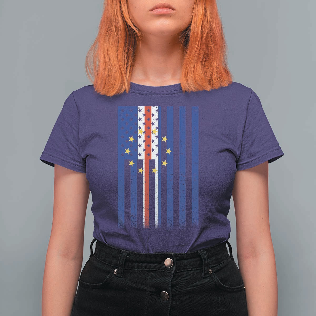 Half Cape Verdean Half American T Shirt For Women Cabo Verdean Roots Vintage Cape Verde Flag