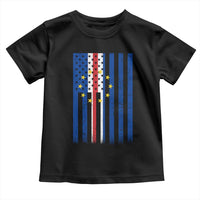 Half Cape Verdean Half American Toddler T Shirt Cabo Verdean Roots Vintage Cape Verde Flag