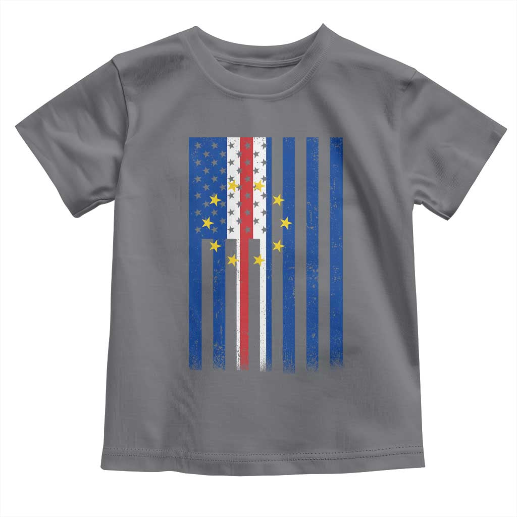 Half Cape Verdean Half American Toddler T Shirt Cabo Verdean Roots Vintage Cape Verde Flag