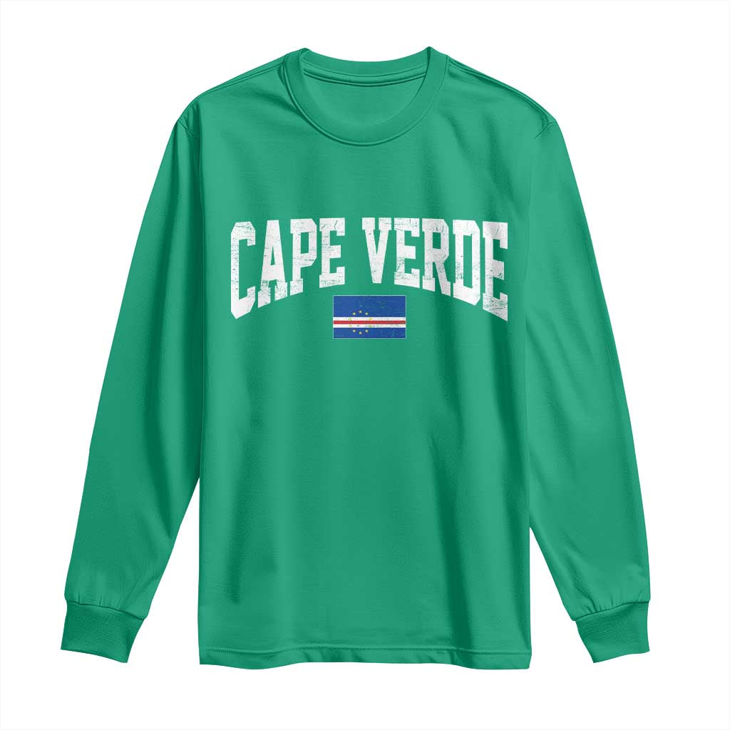 Cape Verde Sports Throwback Long Sleeve Shirt Cabo Verdean Pride