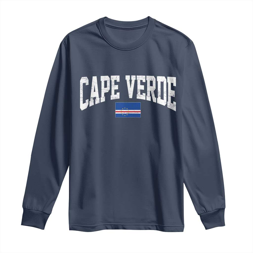 Cape Verde Sports Throwback Long Sleeve Shirt Cabo Verdean Pride