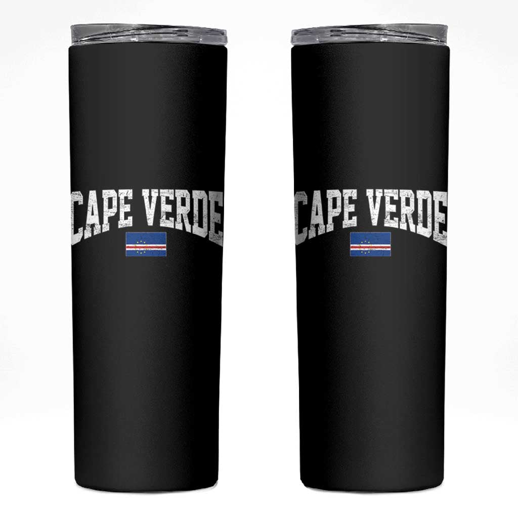 Cape Verde Sports Throwback Skinny Tumbler Cabo Verdean Pride