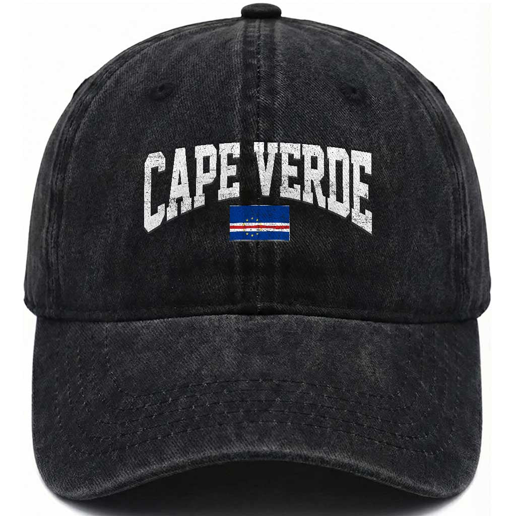 Cape Verde Sports Throwback Washed Cotton Baseball Cap Cabo Verdean Pride