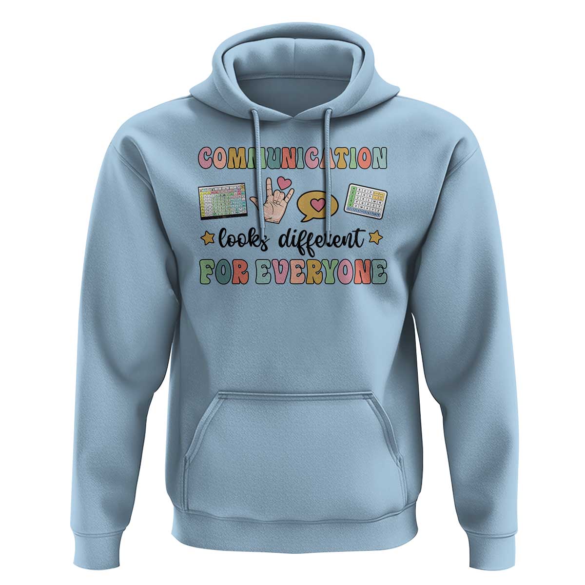 Special Education Teacher Hoodie Communication Looks Different For Everyone Autism Speech Therapy - Wonder Print Shop