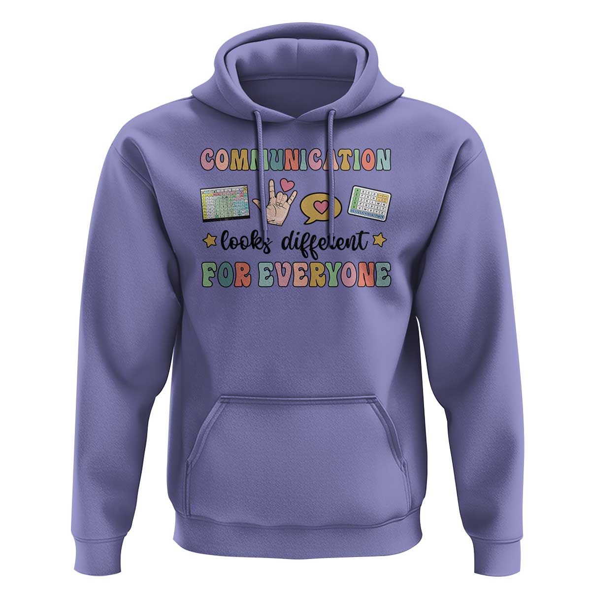 Special Education Teacher Hoodie Communication Looks Different For Everyone Autism Speech Therapy - Wonder Print Shop