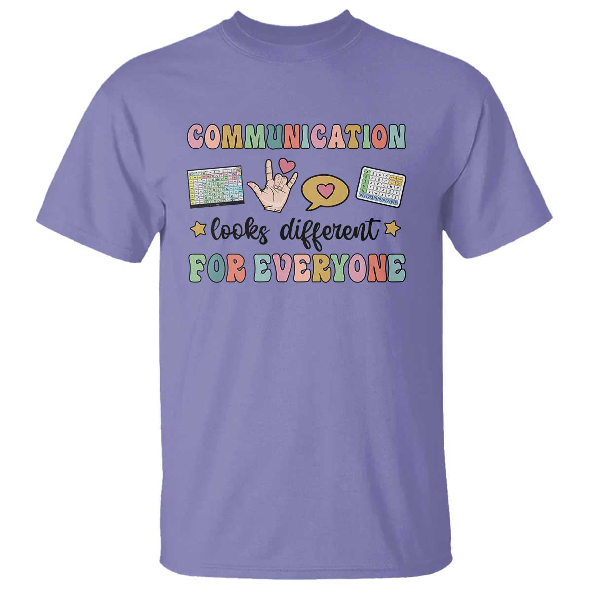 Special Education Teacher T Shirt Communication Looks Different For Everyone Autism Speech Therapy - Wonder Print Shop
