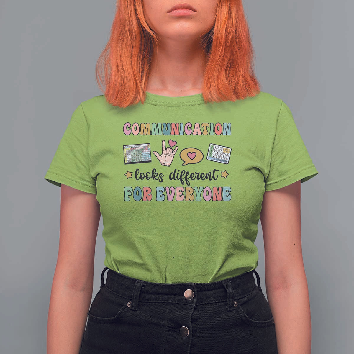 Special Education Teacher T Shirt For Women Communication Looks Different For Everyone Autism Speech Therapy - Wonder Print Shop