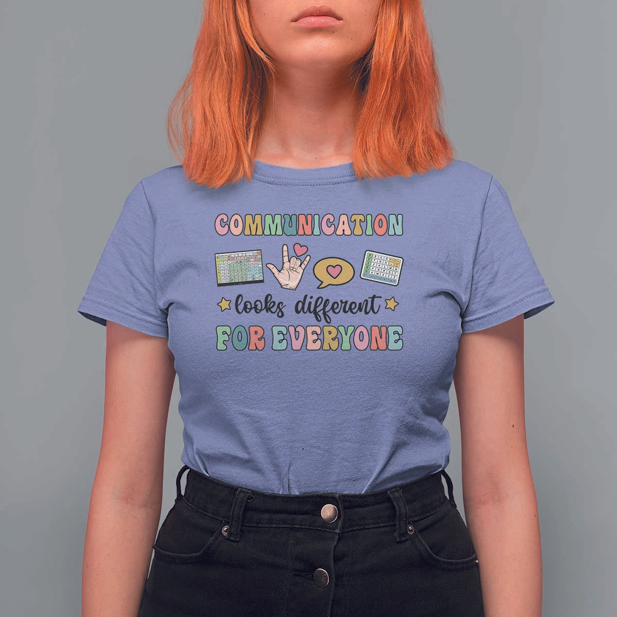 Special Education Teacher T Shirt For Women Communication Looks Different For Everyone Autism Speech Therapy - Wonder Print Shop