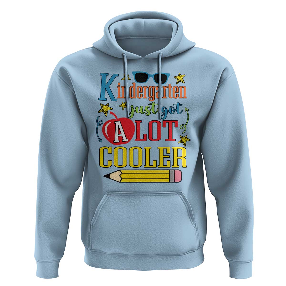 Funny Kindergarten Just Got A Lot Cooler Hoodie First Day Of School Sunglass Red Apple - Wonder Print Shop